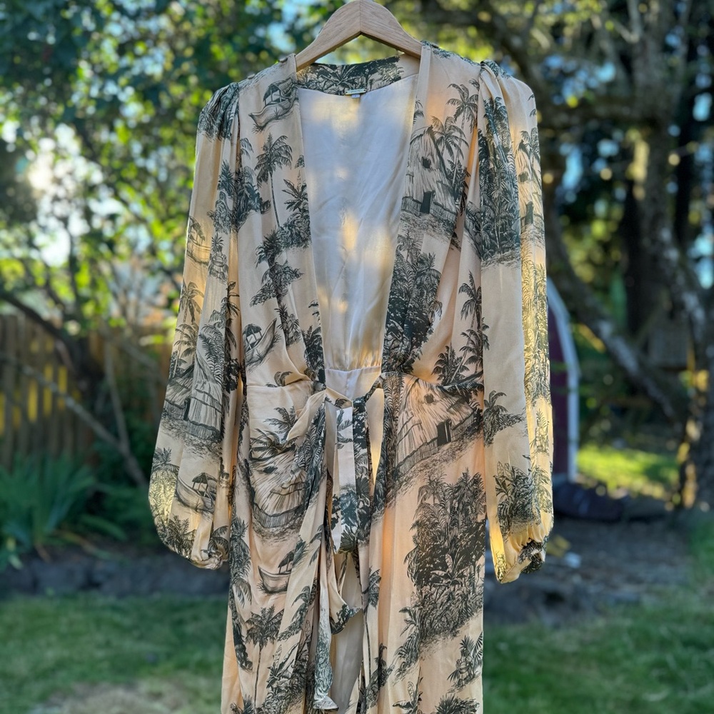 Johanna Ortiz Al Son Del Tambor Silk-Georgette Midi Dress + Woven Belt - Picture 6 of 16